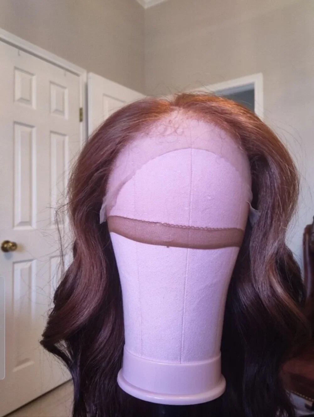 Outre Perfect Jaanay St Auburn Brown Ombre Glueless Synthetic Wig Free Parting
